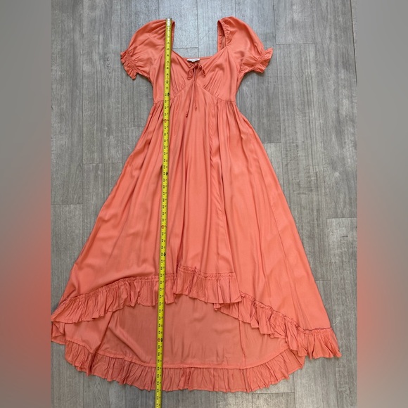 NWT Patrons of Peace Pink Clay Boho Cottagecore Puff Sleeve Midi Dress XS - Picture 10 of 14